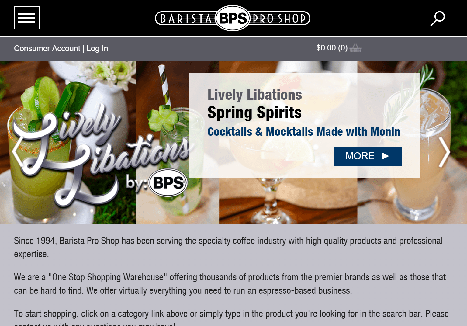Barista Pro Shop Tablet Screenshot